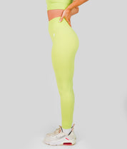 Ribbed Seamless Leggings - Lime - Saber Apparel