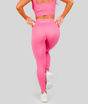 Ribbed Seamless Leggings - Rose Pink - Saber Apparel