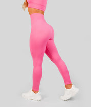 Ribbed Seamless Leggings - Rose Pink - Saber Apparel