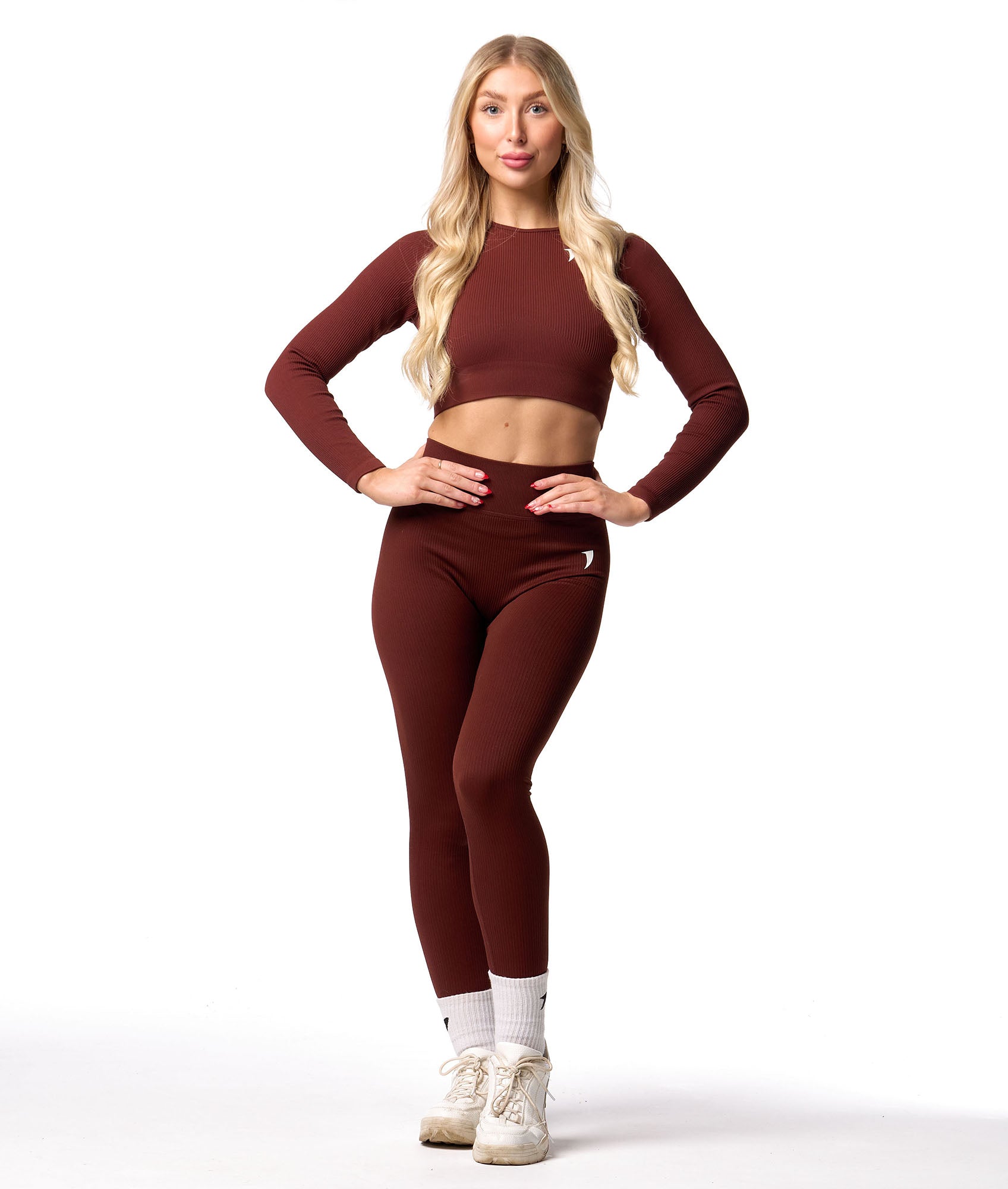 Ribbed Seamless Leggings - Cocoa