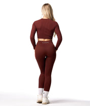 Ribbed Seamless Leggings - Cocoa