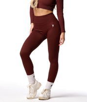 Ribbed Seamless Leggings - Cocoa